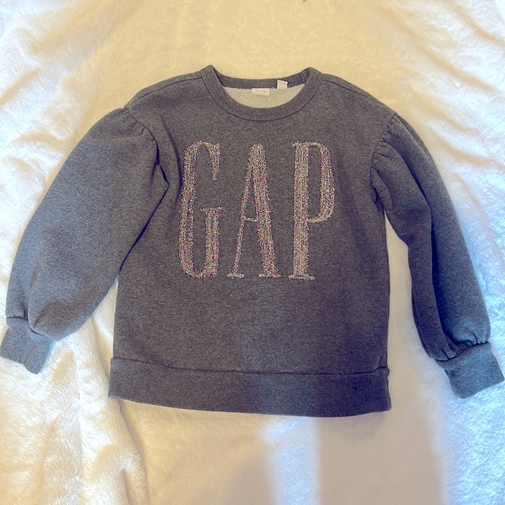 Gap Sweatshirt - sparkly tinsel logo